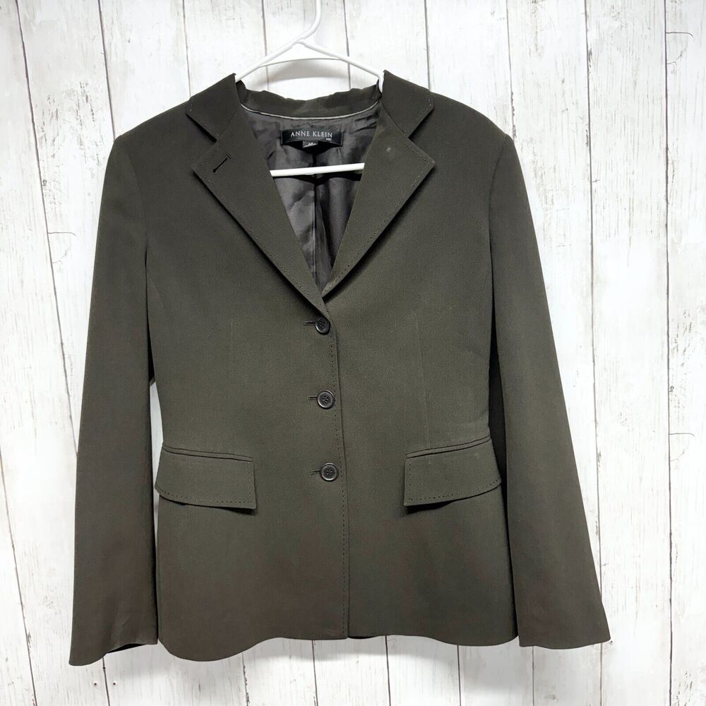 Ann Taylor Loft Jacket Women’s Sz 4P Petite Brown Button Front Pockets Blazer‎